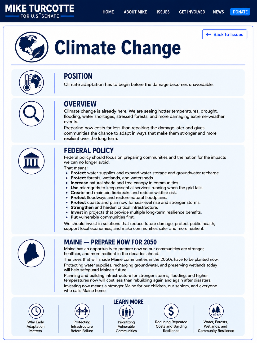 Climate Change campaign page